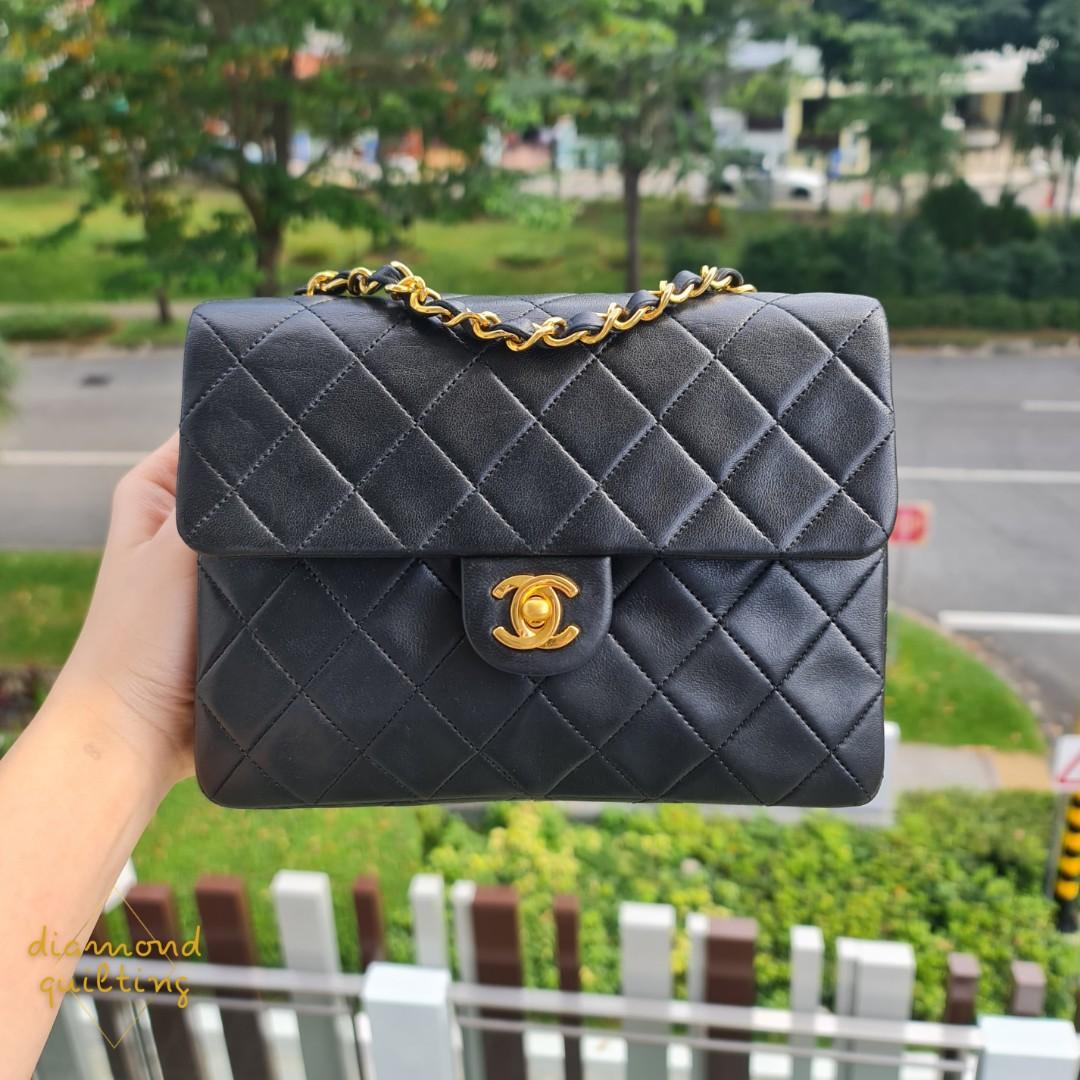 🖤 [SOLD] VINTAGE CHANEL CLASSIC MINI SQUARE FLAP BAG CF 17CM 17 CM BLACK  LAMBSKIN 24K GHW GOLD HARDWARE, Luxury, Bags & Wallets on Carousell