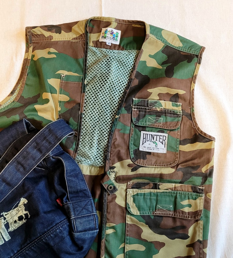 罕有Vintage Hunter Vest Outdoor Camouflage Multi Pockets