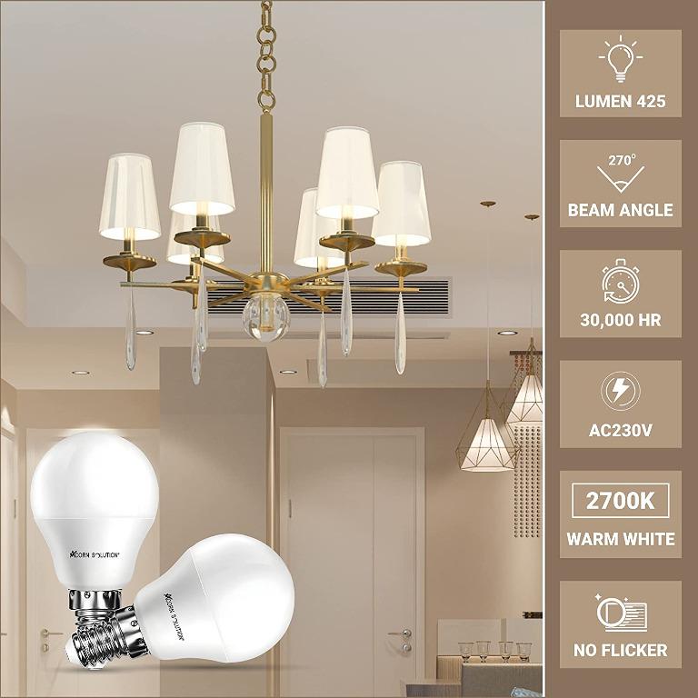 Energy Class E AcornSolution 60W Light Bulbs GLS Lamp Edison Screw Cap E27 Clear 5 Pack 