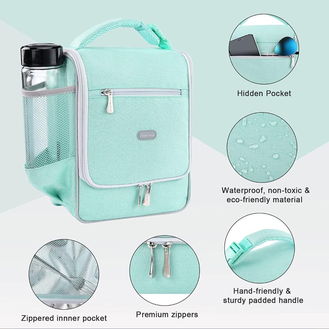 Buy Amersun Insulated Lunch Box,Spacious Stylish Lunch Bag Cooler Tote  Sturdy Snack Organizer with Multi-pocket for Kids Women Adult Girls School  Office Picnic Work Bento Box(Spill-resistant,Light Blue) Online at  desertcartIsrael