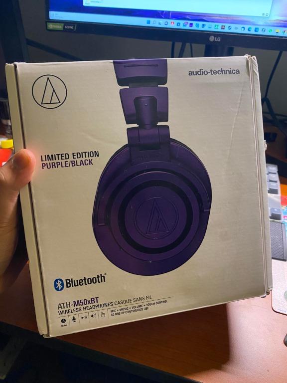 Audio Technica ATH M50xBT PB Wireless Over Ear Headphones Limited Edition USED
