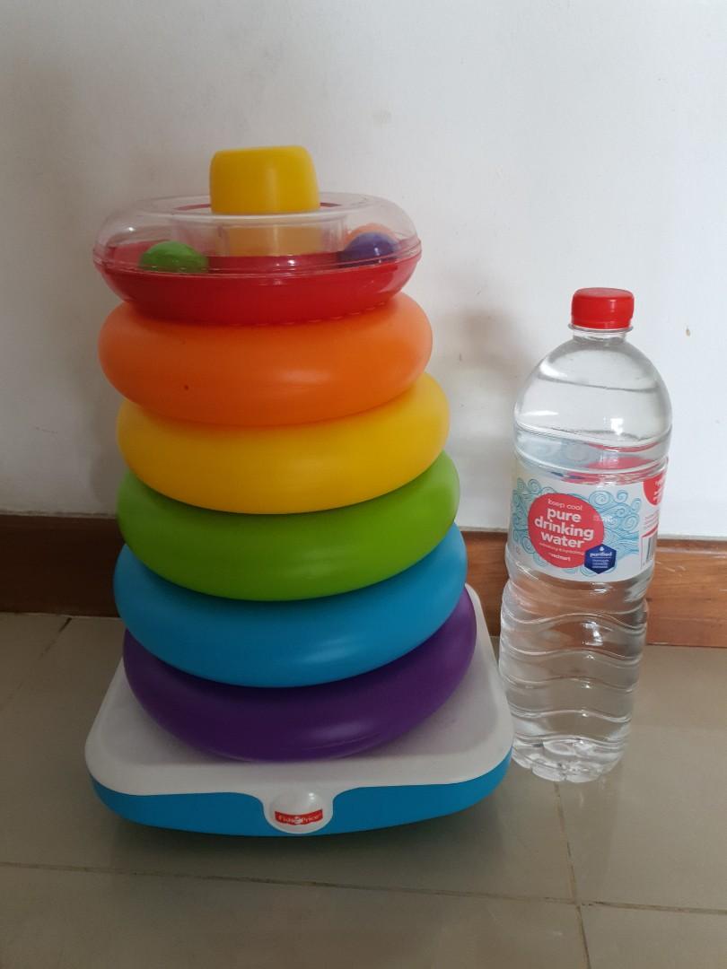 Authentic Fisher Price GIANT stack o ring rainbow, Babies & Kids ...