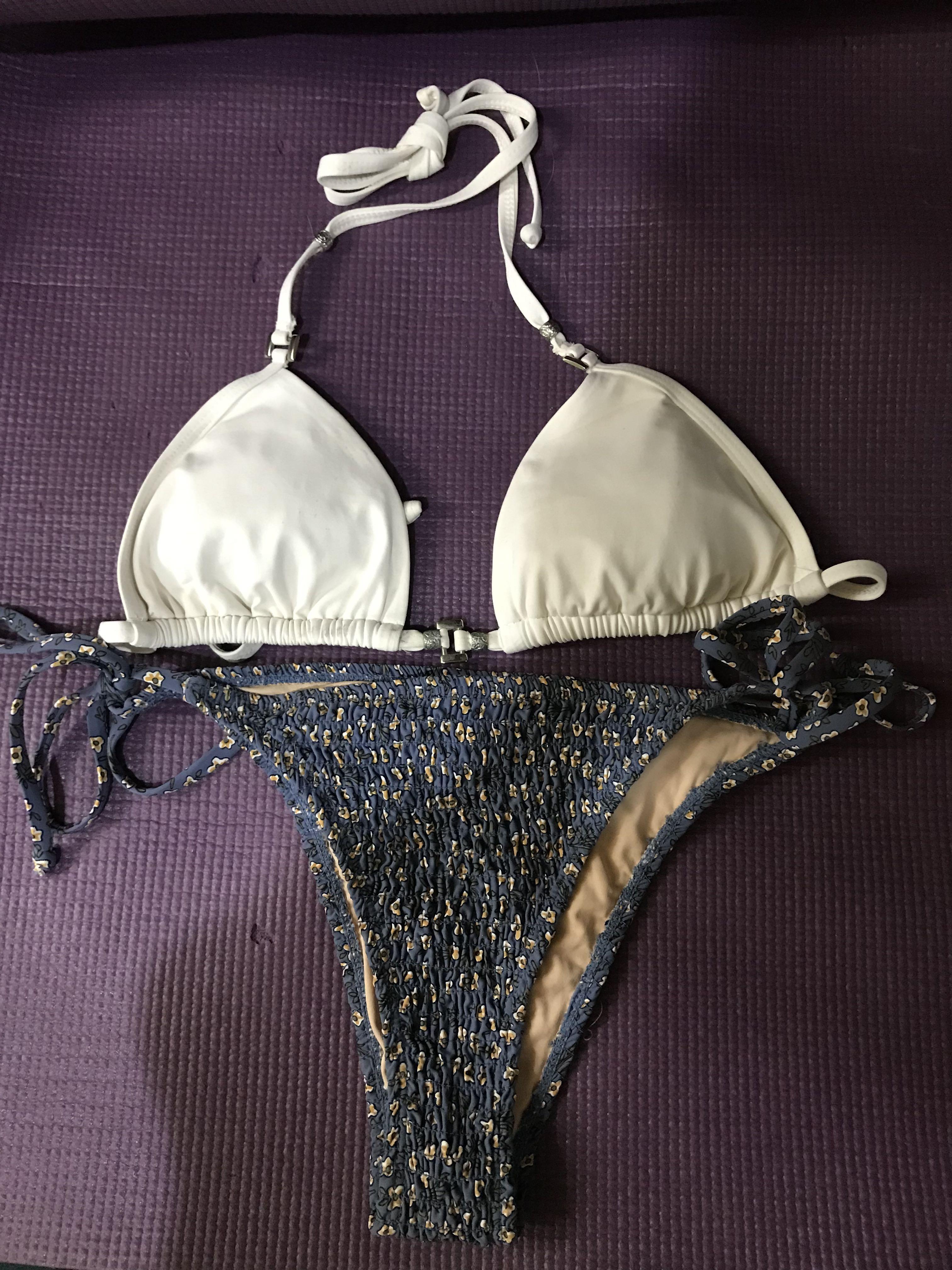 Bikini two piece swimsuit (Category: Bikinis & Swimsuits) located in Pasig City. Submitted by docxx (Listing ID 1169825206, Image 1). Description: mix and match bottoms •all are size small •both bottoms are cotton on brand.