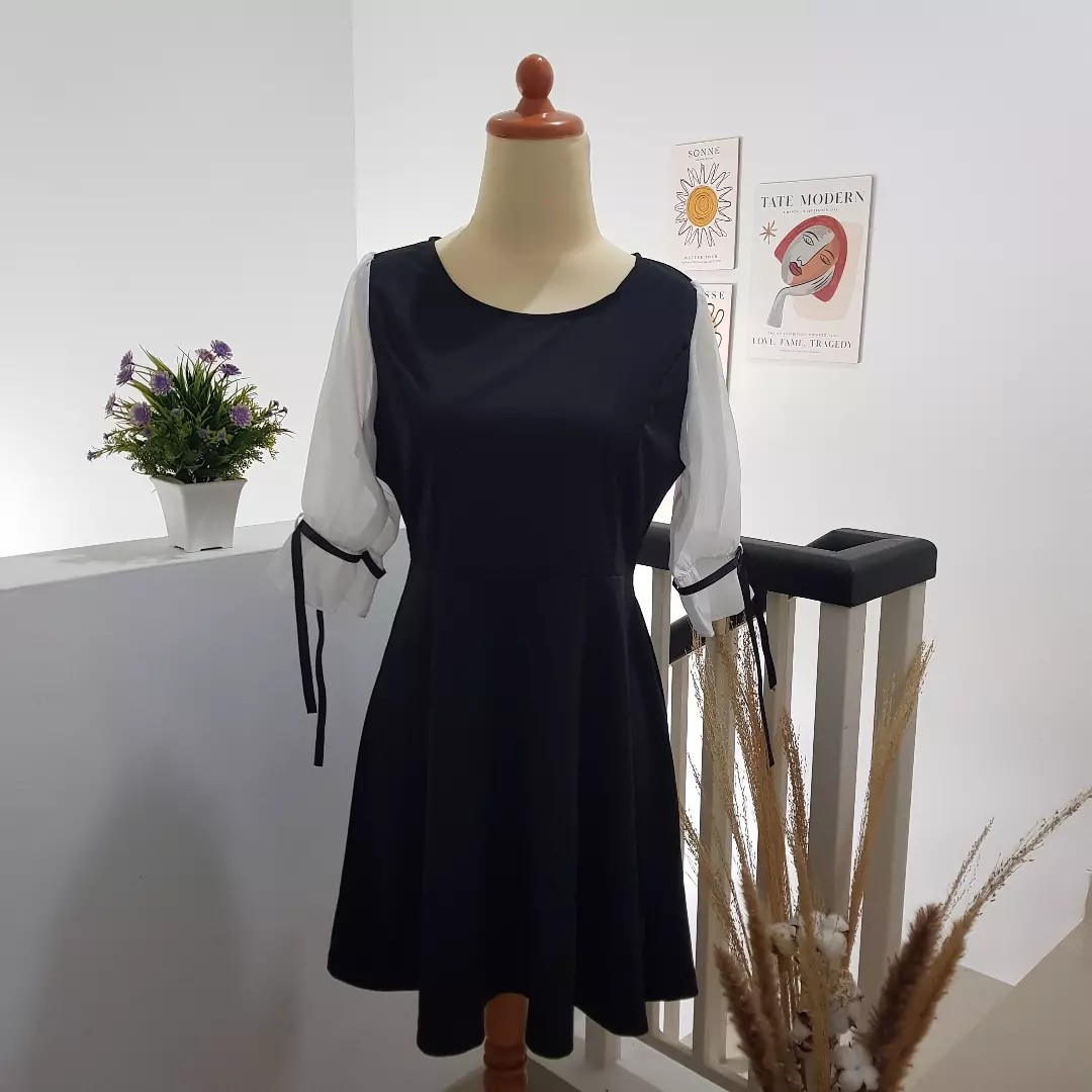 BLACK N WHITE DRESS #BisnisIdaman 