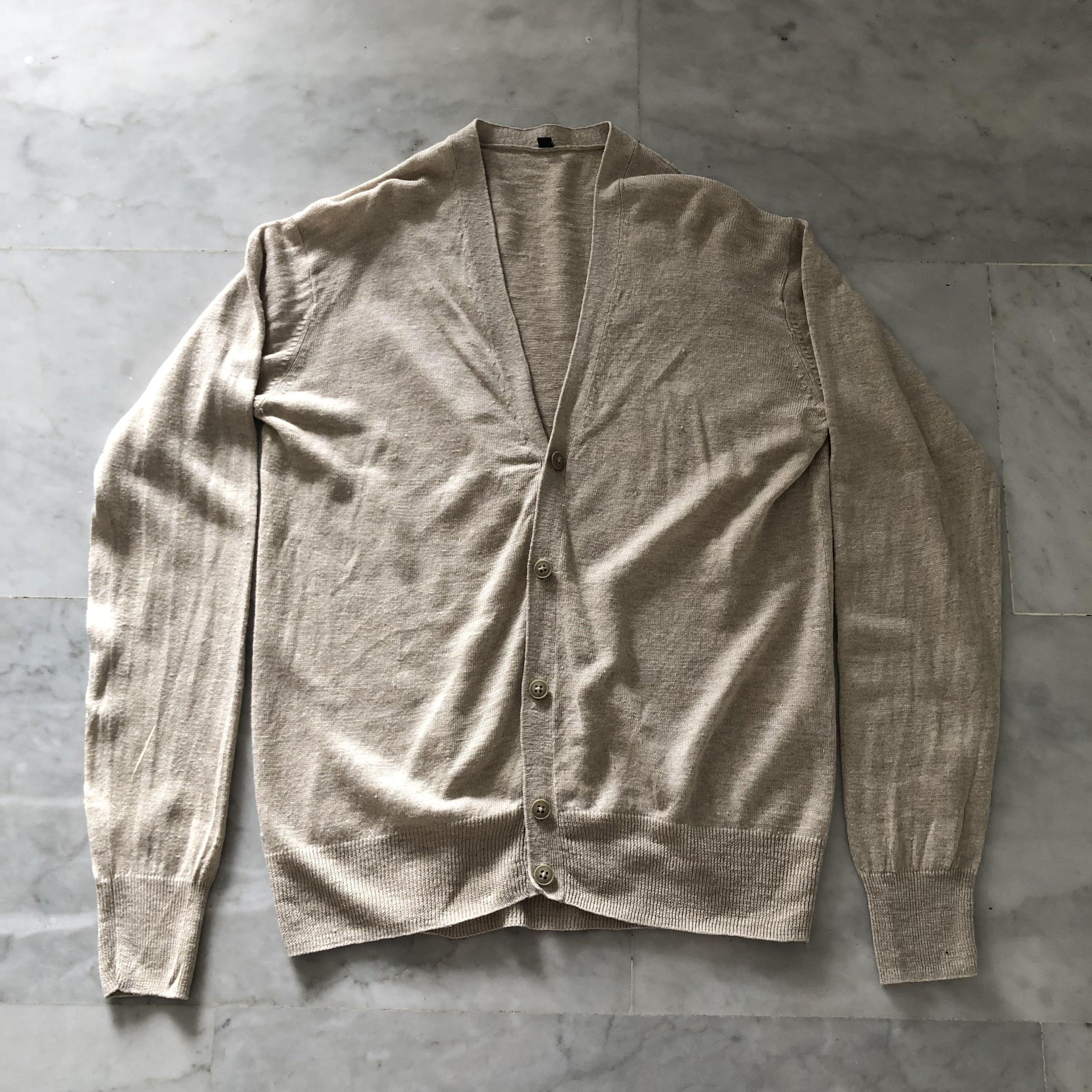BN Muji Linen Cardigan in Oat Women s Fashion Coats Jackets and Outerwear on Carousell