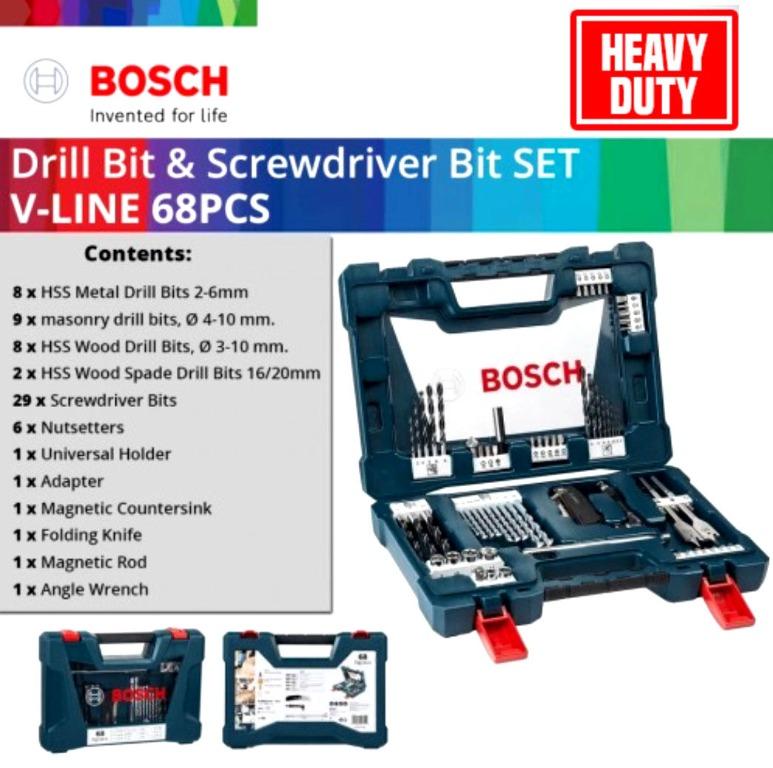 BOSCH 68pcs V Line Drill Bit and Screwdriver Bit Set Everything
