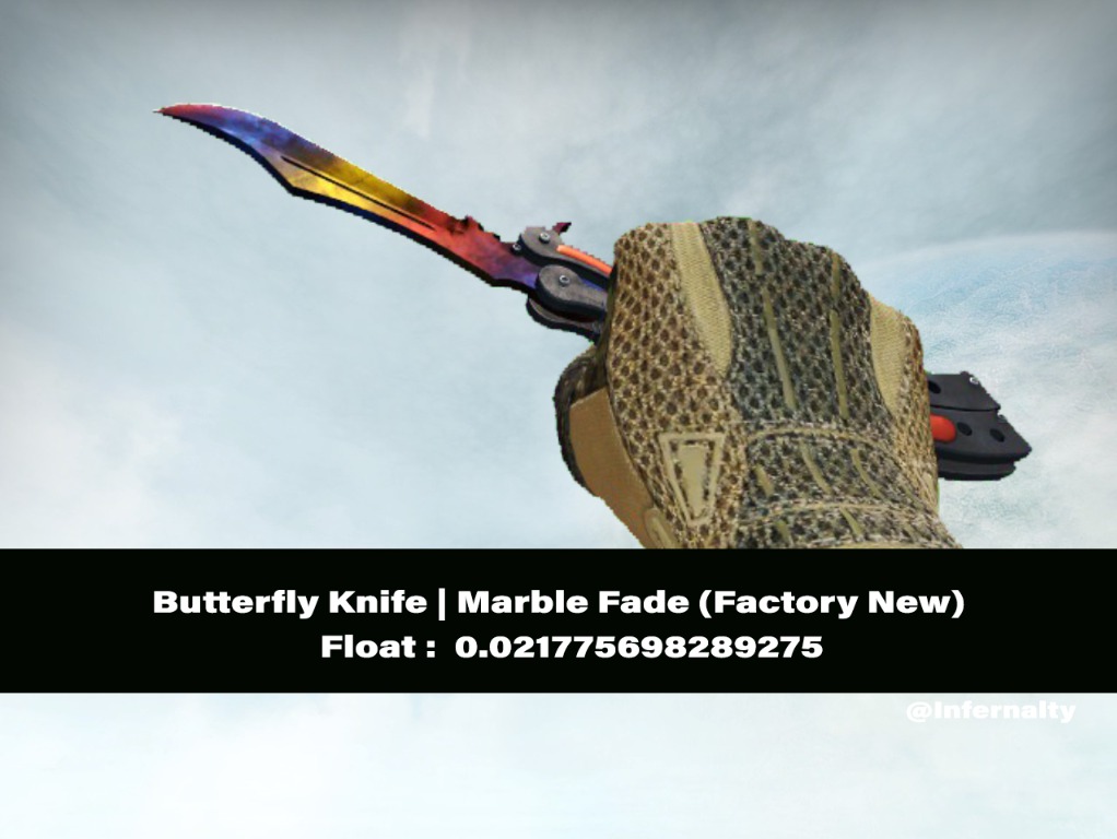 Butterfly Knife Marble Fade FN CSGO SKINS KNIVES, Video Gaming, Gaming