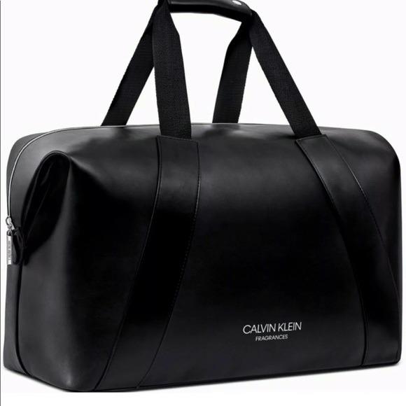 CALVIN KLEIN Fragrances Weekender Travel Duffle Gym Bag Black color NWT READ