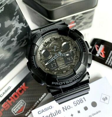Casio G Shock GA100CF 1A Camo Face Black Resin Watch for Men