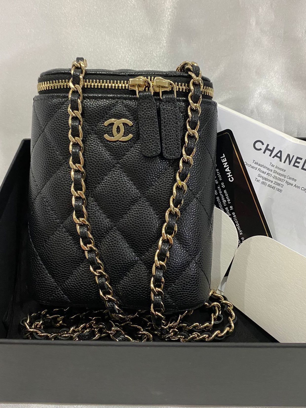 Chanel small tall caviar vanity bag, Luxury, Bags & Wallets on