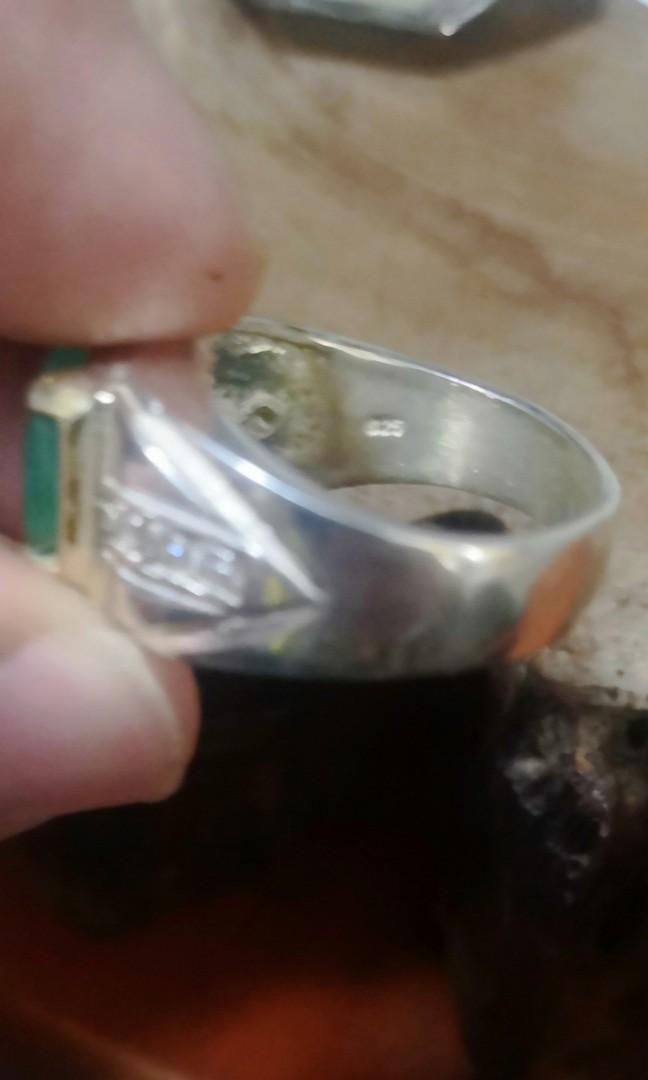 Cincin 925 silver zamrud