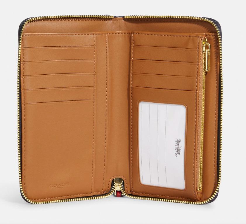 Coach Medium Id Zip Wallet In Signature Jacquard With Stripes, Women's