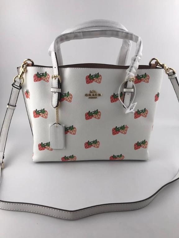 COACH MOLLIE TOTE 25 WITH STRAWBERRY PRINT, Women's Fashion, Bags