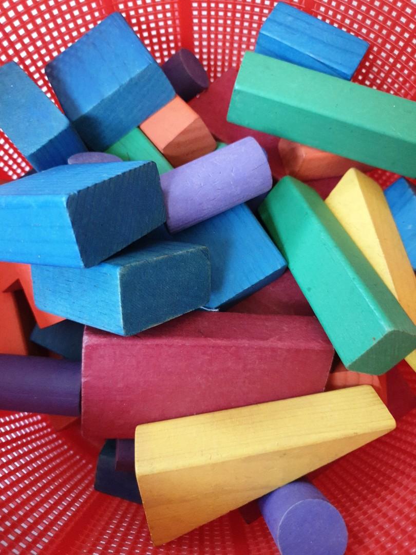 Colourful Wooden Blocks, Hobbies & Toys, Toys & Games on Carousell