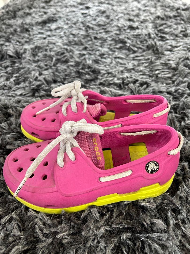 Crocs lace cheap up boat shoe