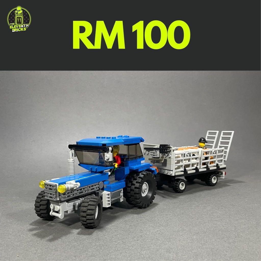 Custom tractor with trailer MOC with compatible LEGO parts
