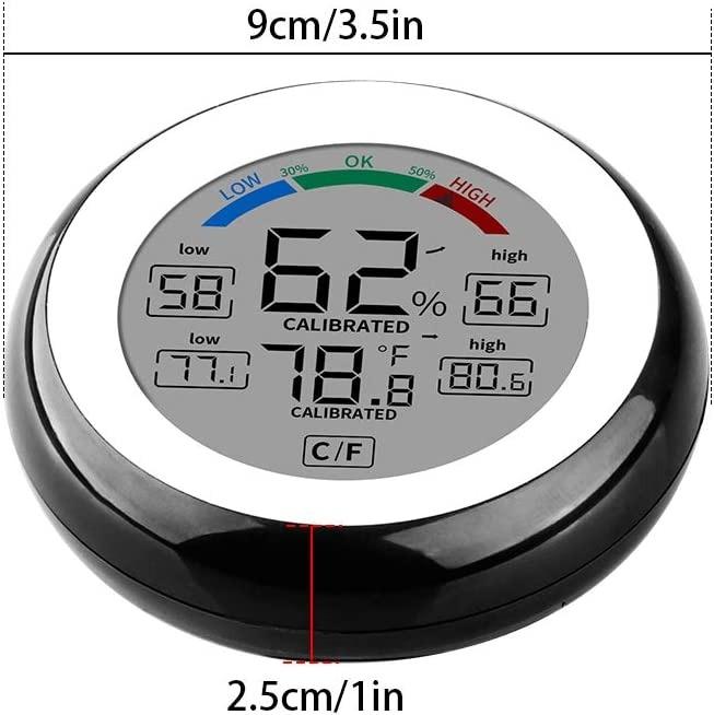 1pc Embedded Round Digital Thermometer Hygrometer For Reptile Pet