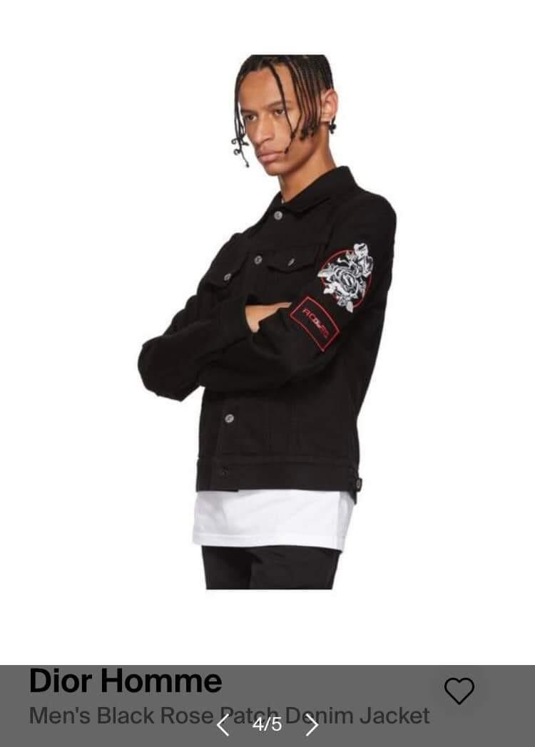 DIOR HOMME ROSE PATCH BLACK DENIM 
