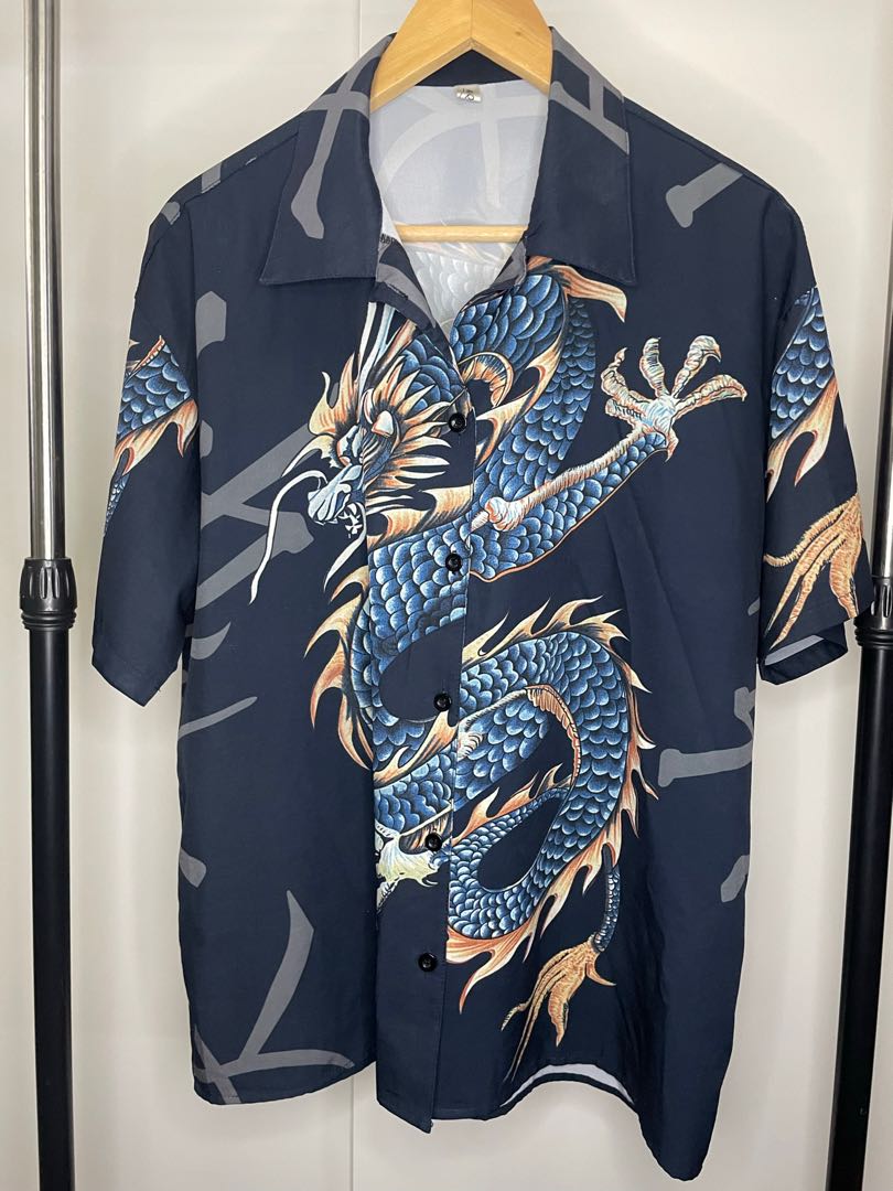 dragon print shirt, Men's Fashion, Tops & Sets, Tshirts & Polo Shirts ...