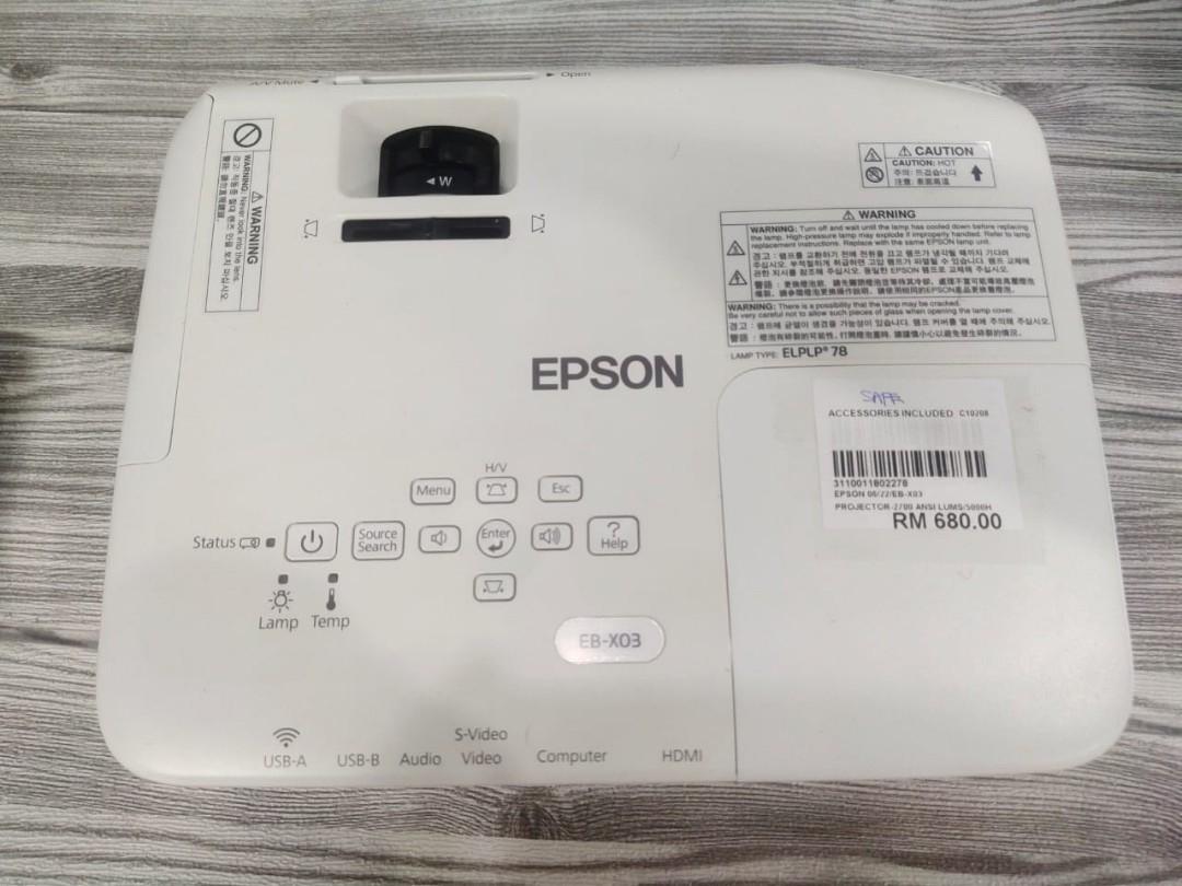 Epson Projector 《Model EBX03》, TV & Home Appliances, TV