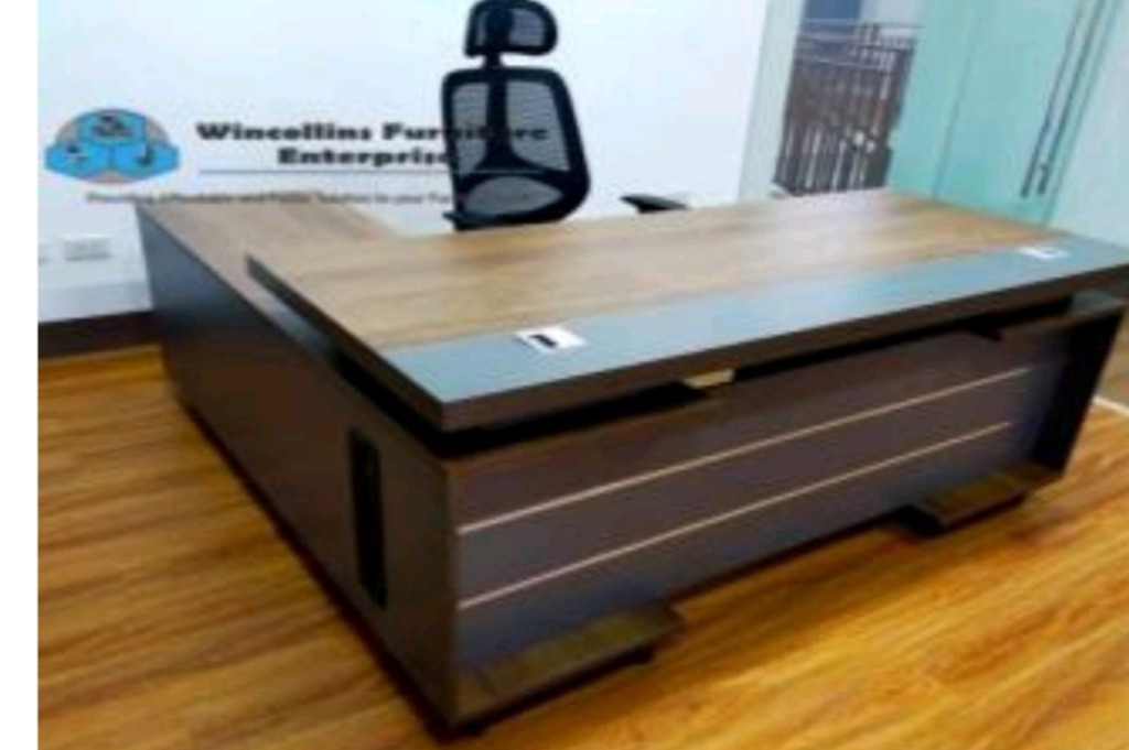 executive table wooden L type / office table, Furniture & Home Living