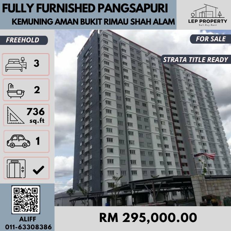 Fully Furnished Pangsapuri Kemuning Aman Bukit Rimau Shah Alam Property For Sale On Carousell