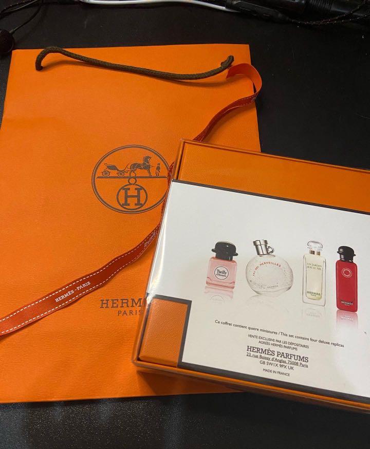 Hermes discovery set authentic (Category: Fragrance & Deodorants) located in Manila. Submitted by stack.in.it (Listing ID 1169820669, Image 1). Description: Authentic discovery set with paperbag.