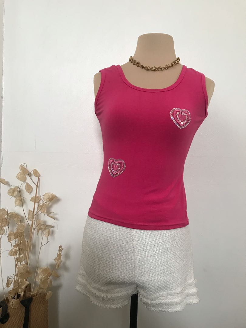 Hot pink top, Women's Fashion, Tops, Sleeveless on Carousell
