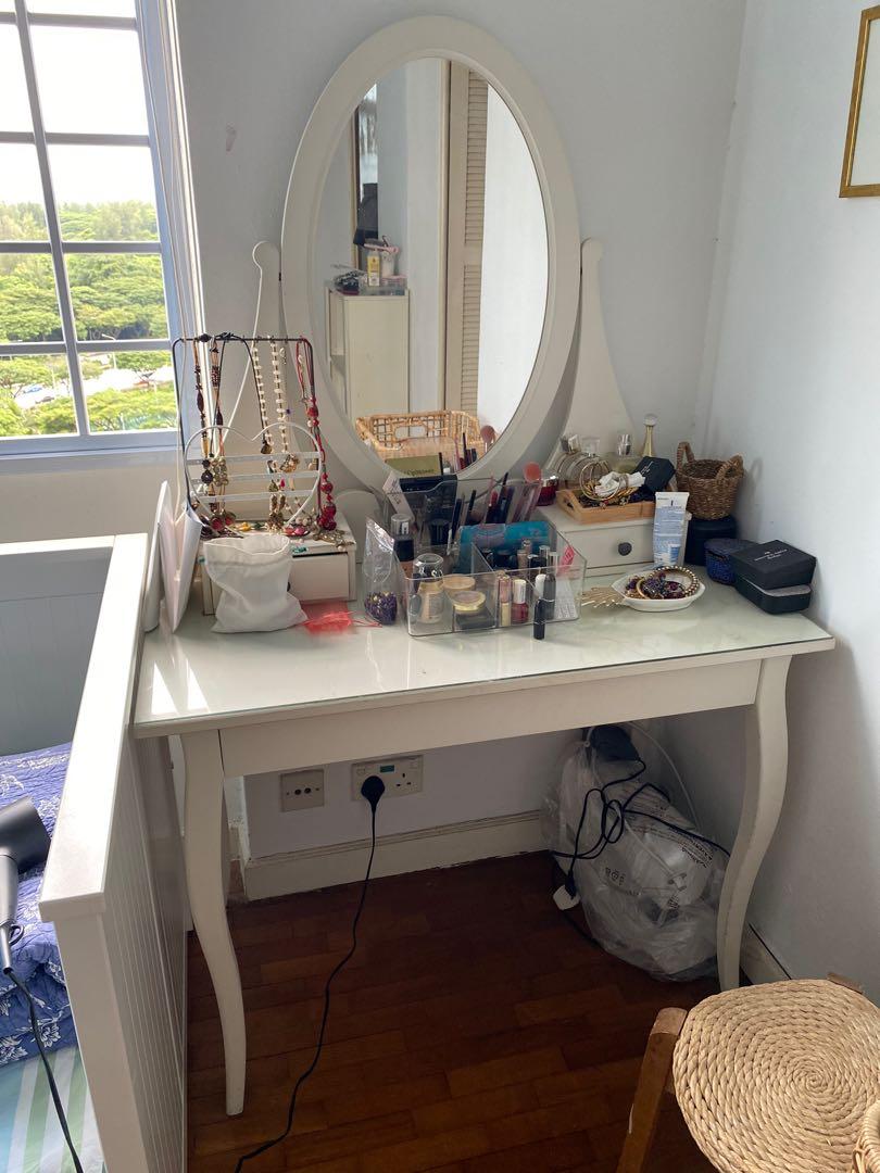 Ikea king size bedroom set with side tables and dressing table