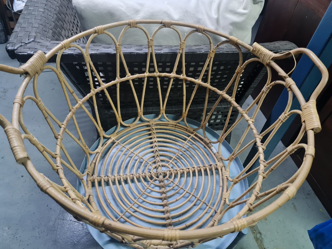 Ikea Rattan Basket, Furniture & Home Living, Home Improvement
