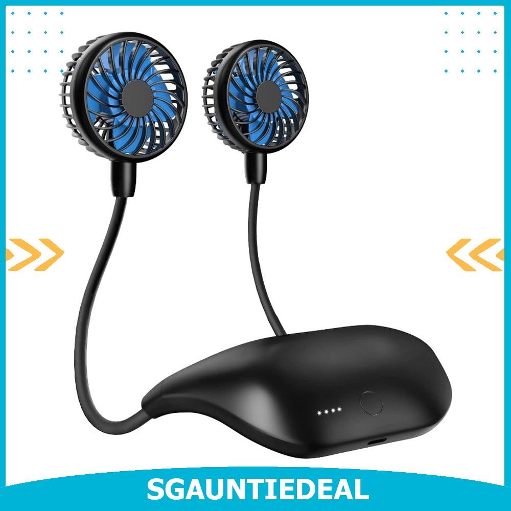 Neck Fan,Hand Free Personal Fan-USB Mini Fan Portable Fan with 7 LED Lights,Desk Fan with 2000mAh Rechargeable Large Capacity Battery-Wearable Neckband Fan 360 Degree Free Rotation Perfect for Sports 