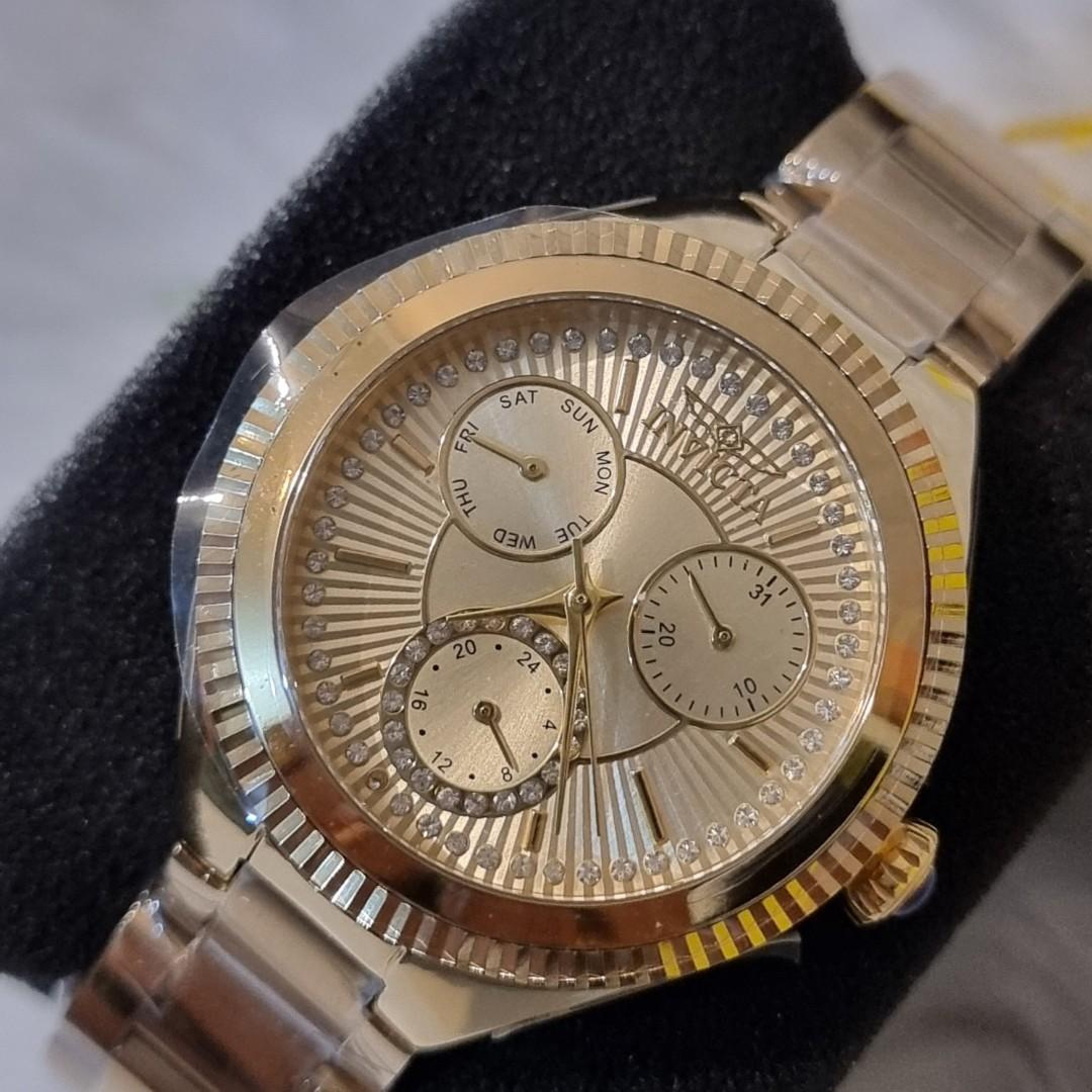 Invicta 28345 Women s Angel Quartz Watch with Stainless Steel Strap Gold Women s Fashion Watches Accessories Watches on Carousell
