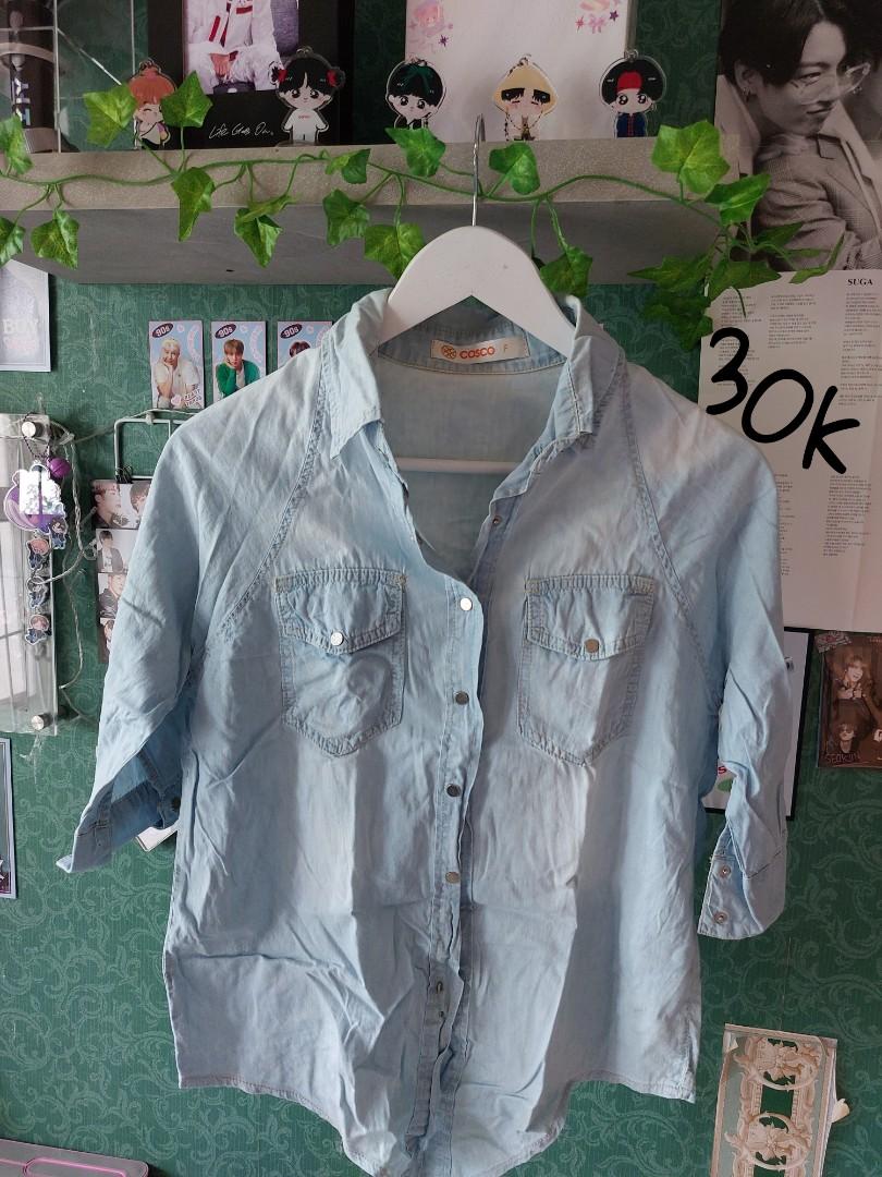 Kemeja cosco biru, Fesyen Wanita, Pakaian Wanita, Baju Luaran ...