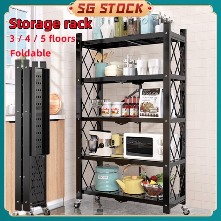 Kitchen storage rack floor steel frame 3 / 4 / 5 floor free