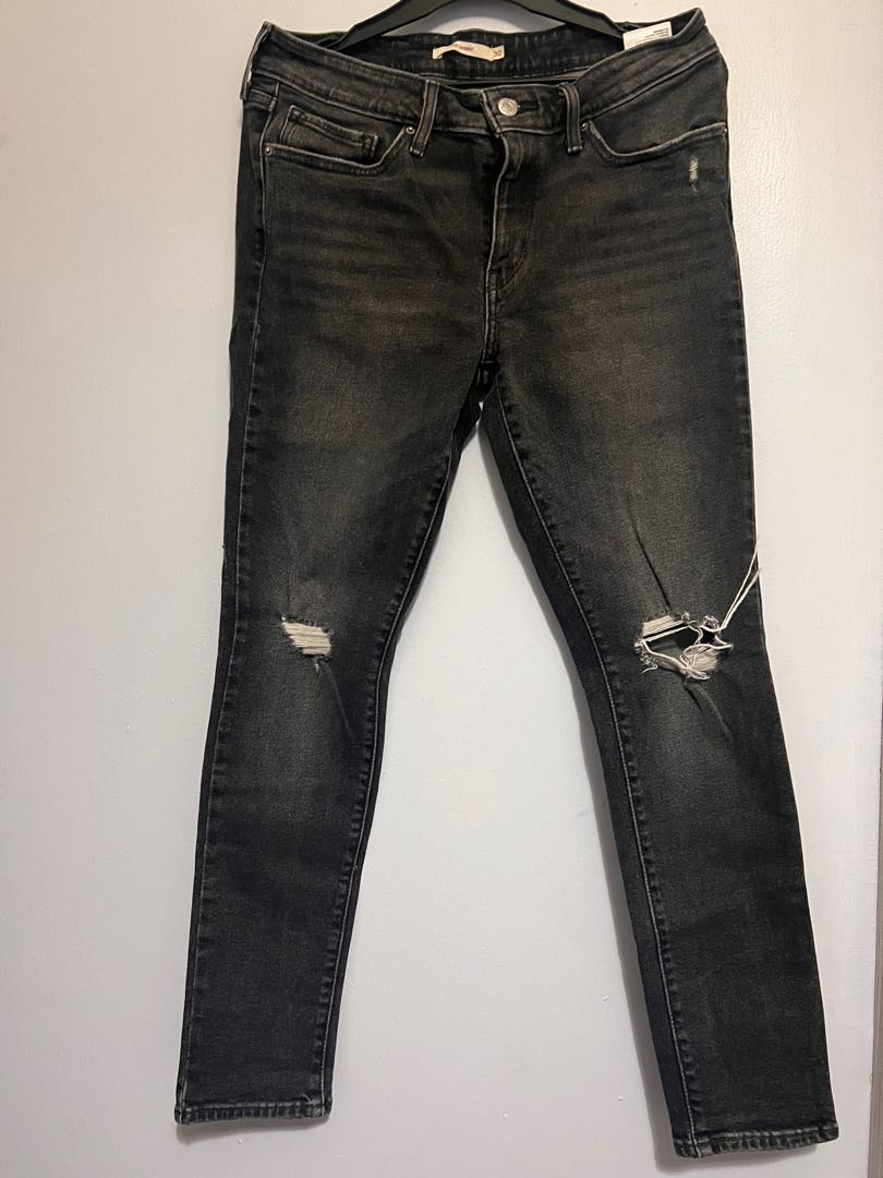 Levi's Ripped Jeans Washed Black 