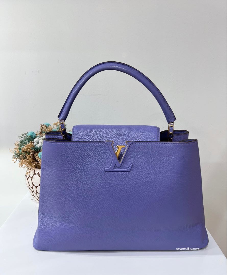 Louis Vuitton Capucines PM Crossbody Bag Hand Shoulder Light blue Woman New  Rare