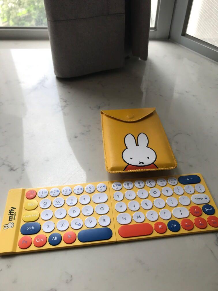 Miffy Bluetooth Keyboard 米菲藍芽鍵盤, 電腦＆科技, 電腦周邊及配件, 電腦鍵盤及相關產品 Carousell