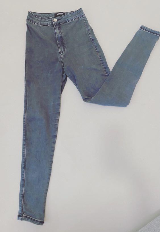 Missguided Vice HighWaisted Jeans In Blue Women s Fashion Bottoms Jeans Leggings on Carousell