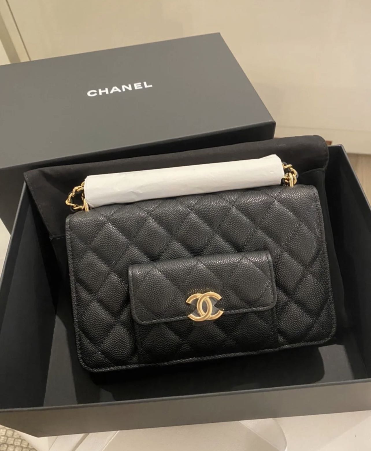 Authentic Chanel Wallet on Chain WOC brand new full set new design 22A  Metiers D’art GHW gold mini small hardware classic flap bag