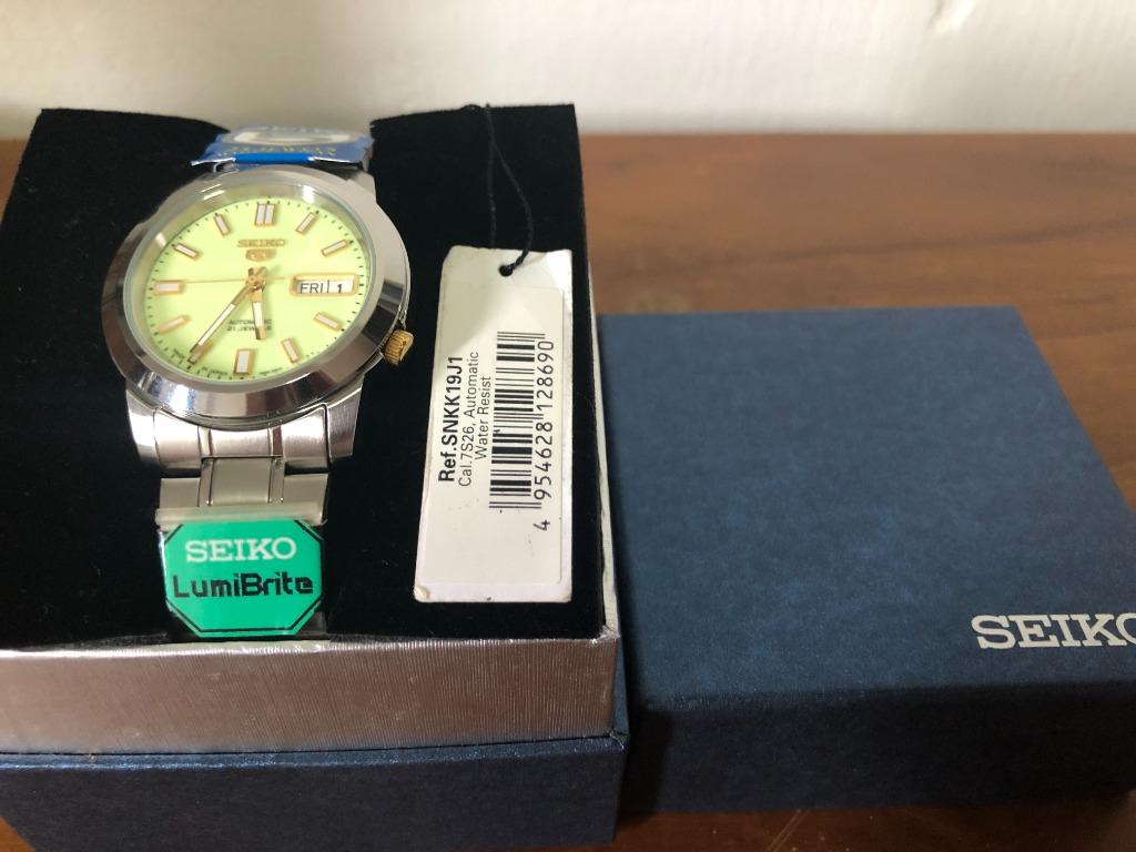 New-Seiko 5 SNKK19J1 Lumibrite Automatic 21 Jewels Made In Japan Full ...