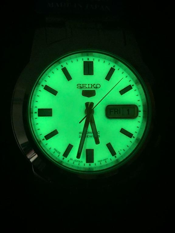 New-Seiko 5 SNKK19J1 Lumibrite Automatic 21 Jewels Made In Japan Full ...