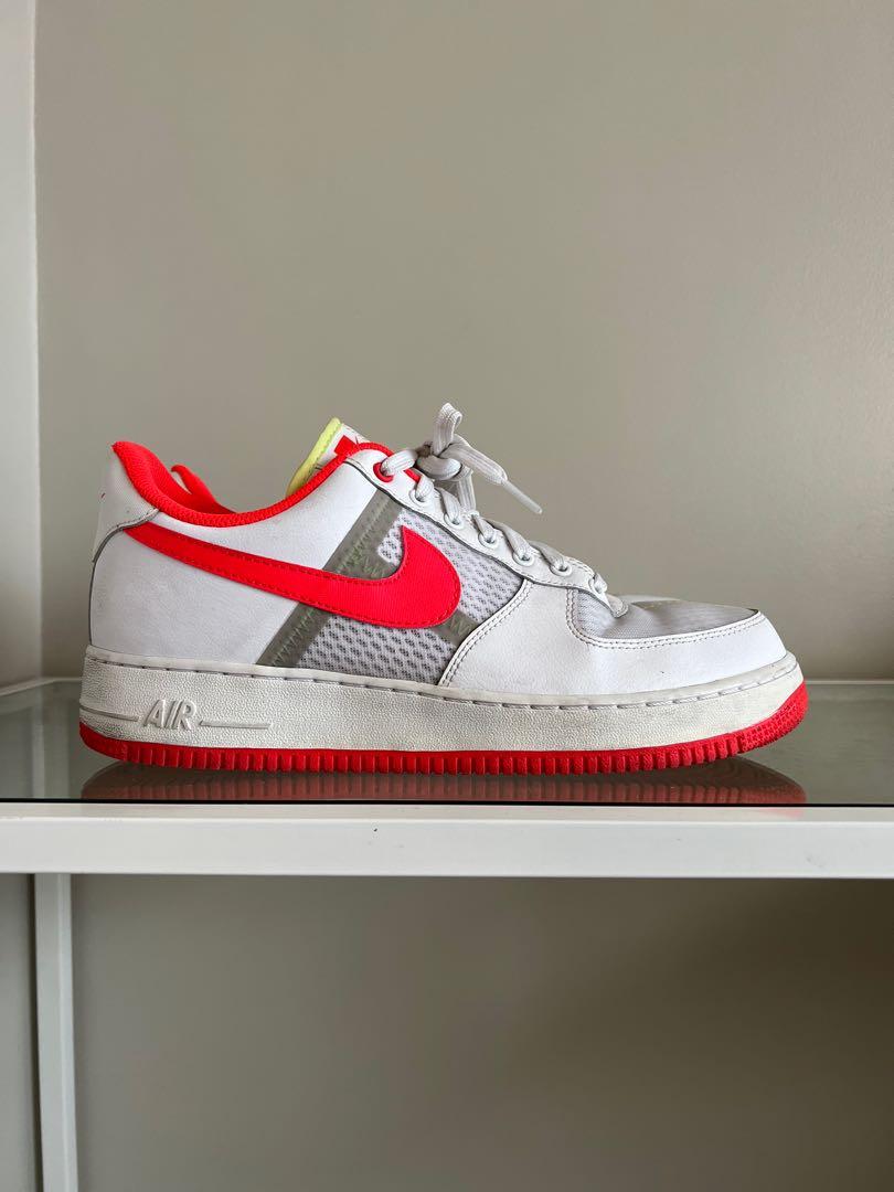 air force 1 low transparent white crimson