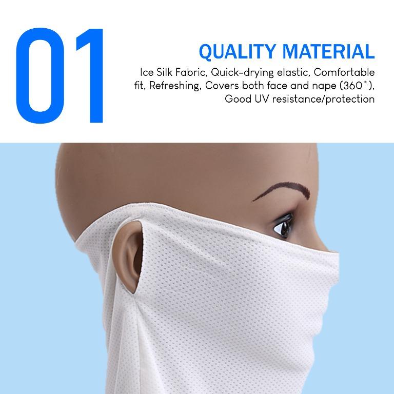 Unisex Outdoor Sports Quick Dry Breathable Air Vent Neck Ice Silk Sunscreen  Face Guard Mask w/ Sun UV Protection, Beauty & Personal Care, Face, Face  Care on Carousell