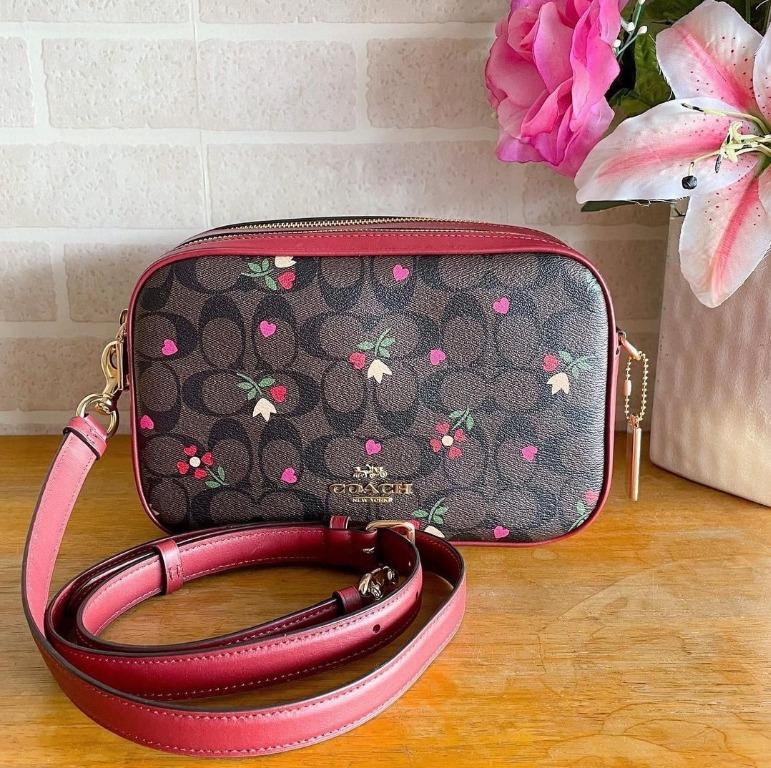 COACH Jes Crossbody Bag In Signature Canvas in Pink