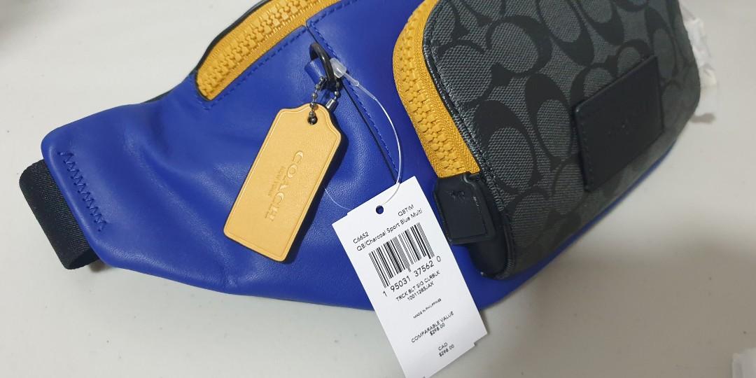Original COACH Track Belt Bag In Colorblock Signature Canvas, Men's