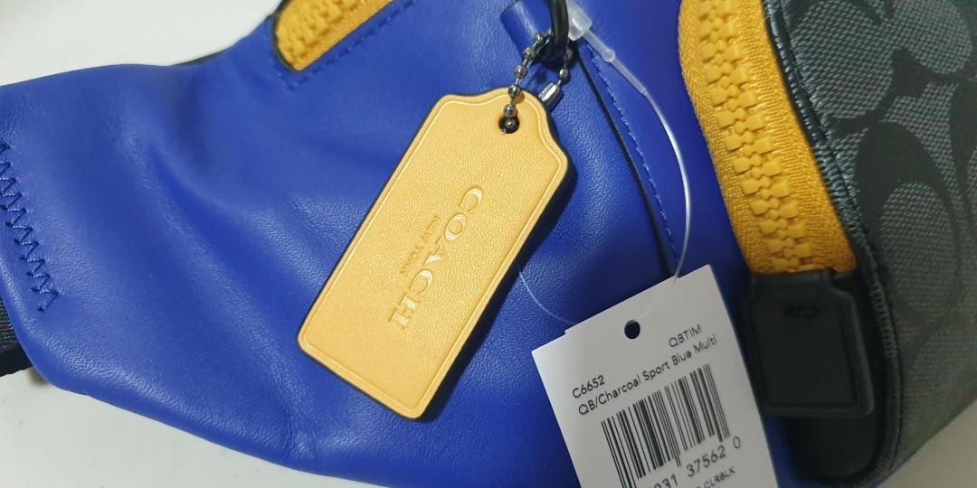 Original COACH Track Belt Bag In Colorblock Signature Canvas, Men's