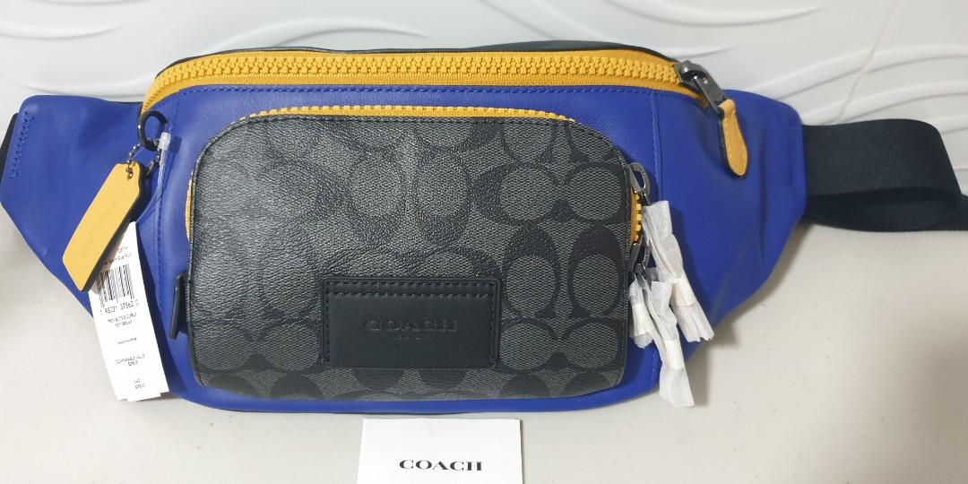 Original COACH Track Belt Bag In Colorblock Signature Canvas, Men's