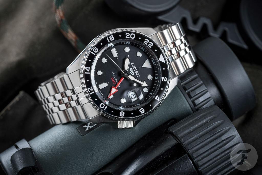Seiko 5 Sports SKX GMT Black Dial Stainless Steel Automatic Watch ...