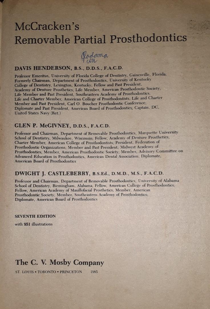 McCrackens Removable Partial Prosthodontics Henderson McGivney