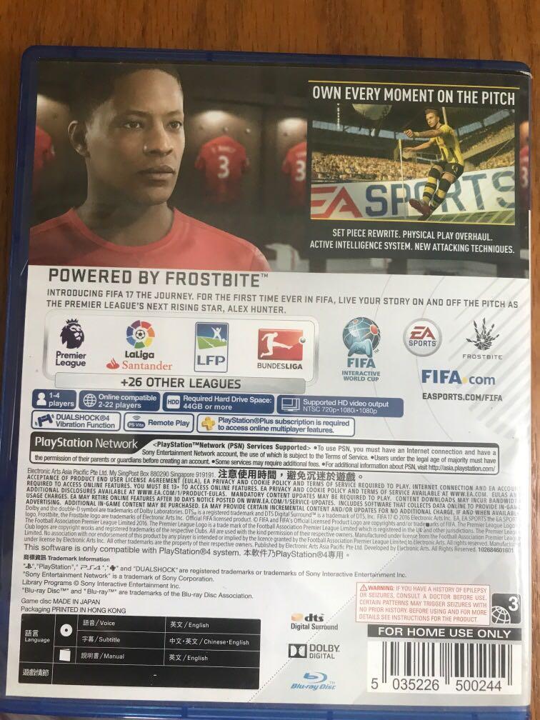 Ps4 Fifa 17 電子遊戲 電子遊戲機 Playstation Carousell